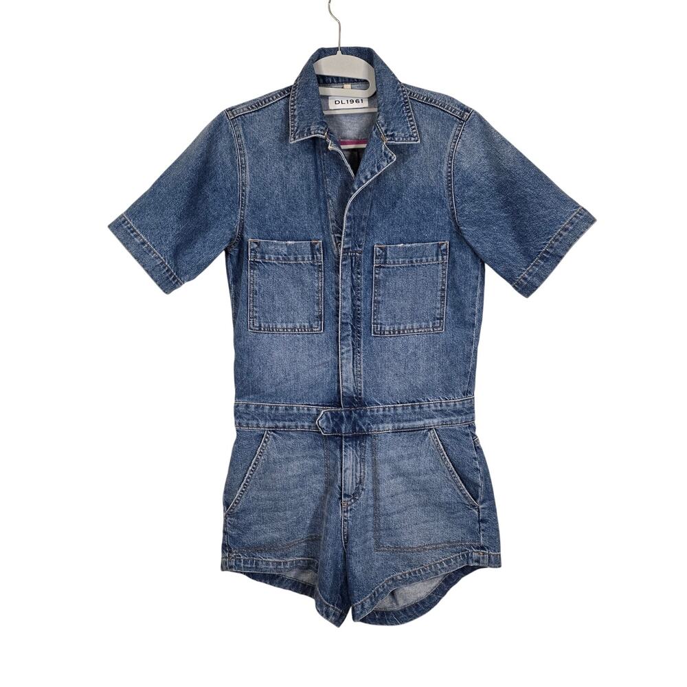 Women's DL1961 Denim Hannah Romper 100% Cotton Jean Shorts | Size Small